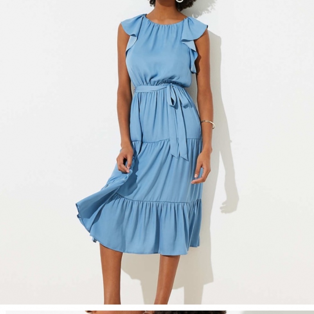 NWT Loft tiered ruffle dress